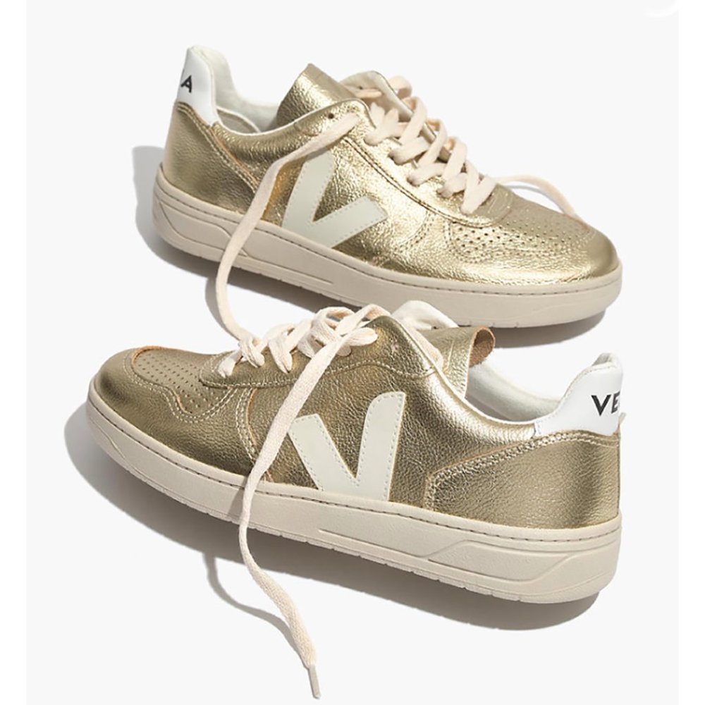 Veja by Madewell designer gold sneakers size 9 New